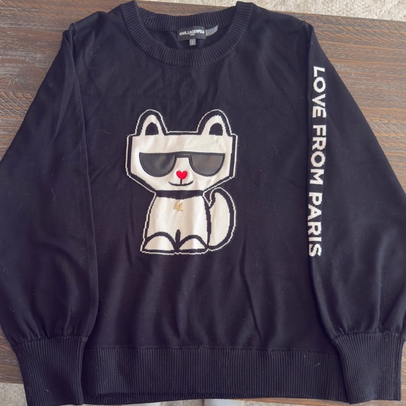 Karl Lagerfeld Black Cat Swearer Size L - Picture 1 of 5